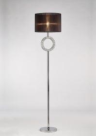 Florence Polished Chrome Crystal Floor Lamps Diyas Shaded Floor Lamps
